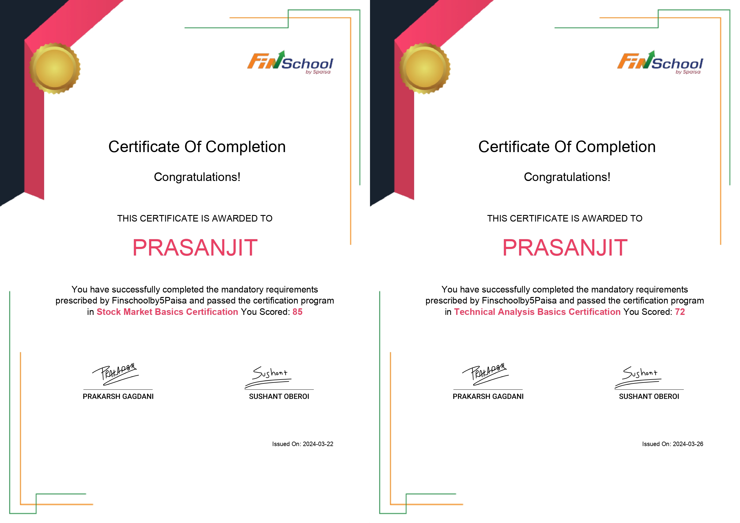 Stock Market Certificate